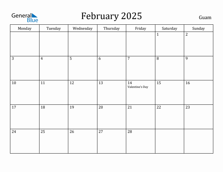 February 2025 Calendar Guam