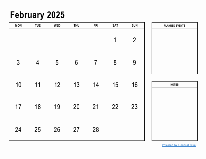 February 2025 Calendar Planner