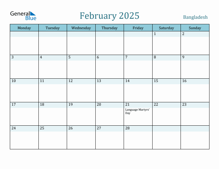 February 2025 Calendar with Holidays