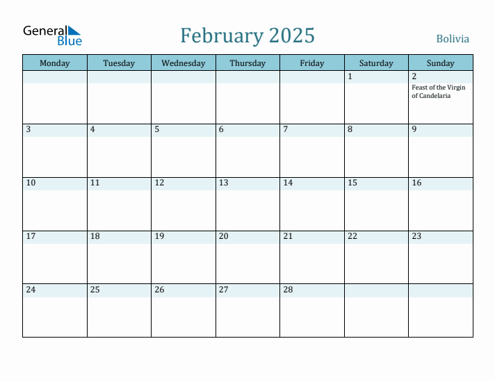 February 2025 Calendar with Holidays