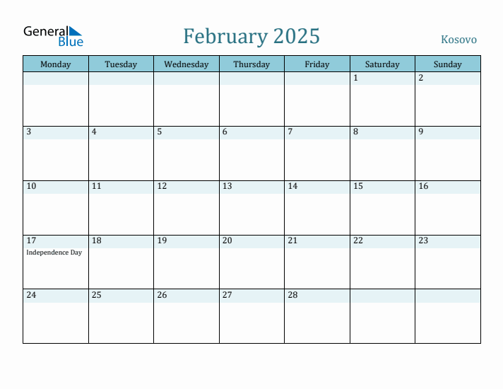 February 2025 Calendar with Holidays