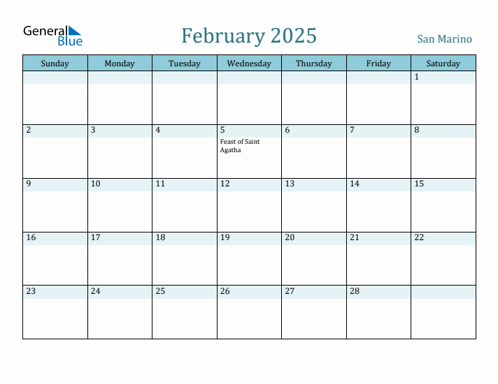 February 2025 Calendar with Holidays