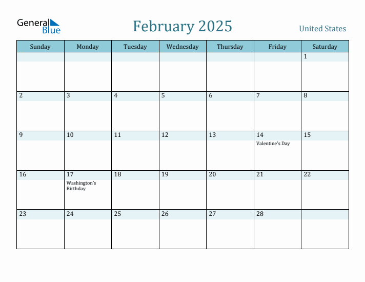 February 2025 Calendar with Holidays