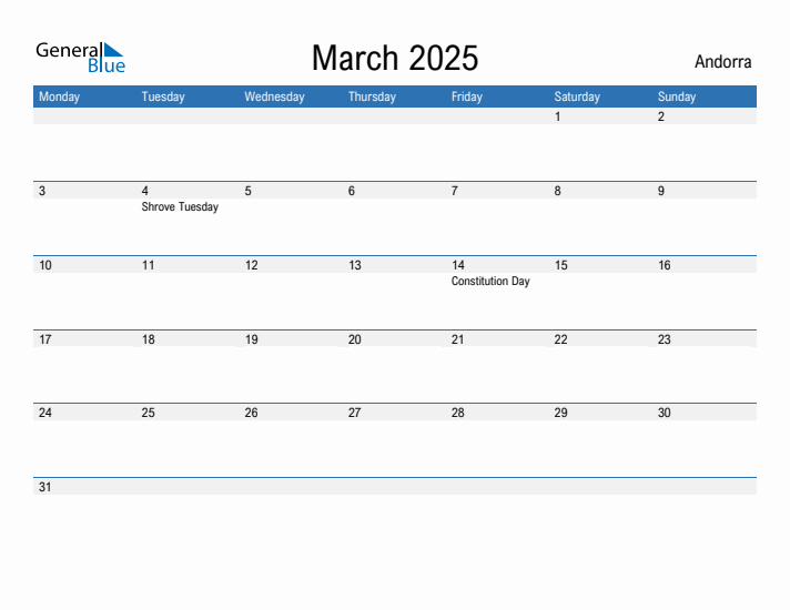 Fillable March 2025 Calendar