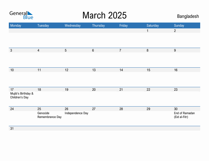 Fillable March 2025 Calendar