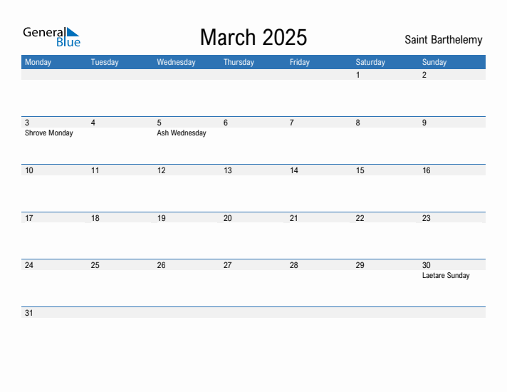 Fillable March 2025 Calendar