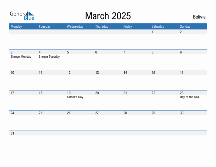 Fillable March 2025 Calendar