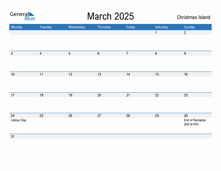 Fillable March 2025 Calendar