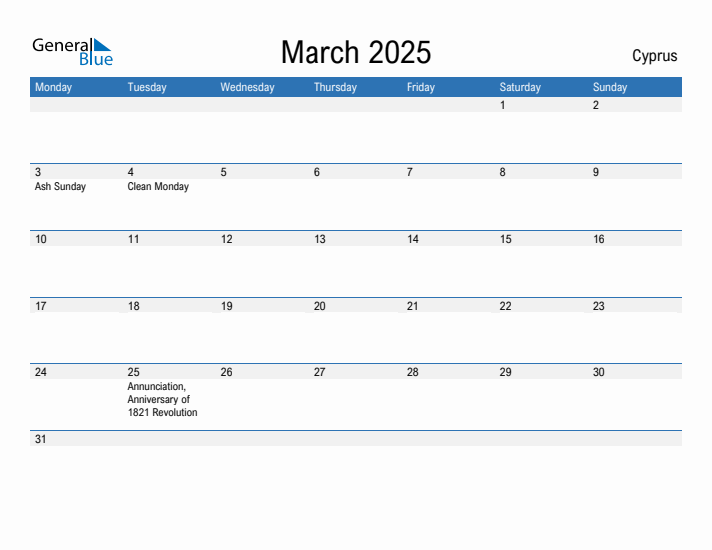 Fillable March 2025 Calendar