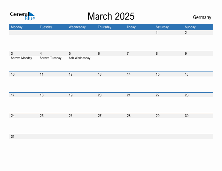 Fillable March 2025 Calendar