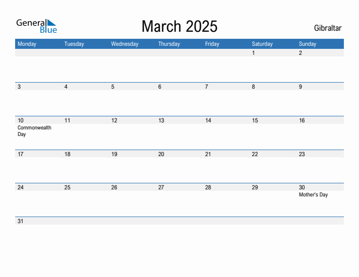 Fillable March 2025 Calendar