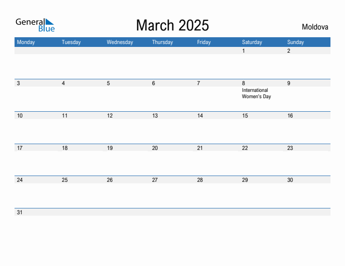 Fillable March 2025 Calendar