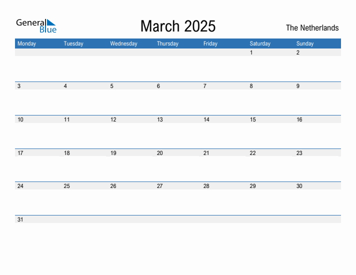 Fillable March 2025 Calendar