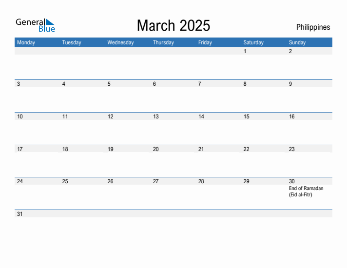 Fillable March 2025 Calendar