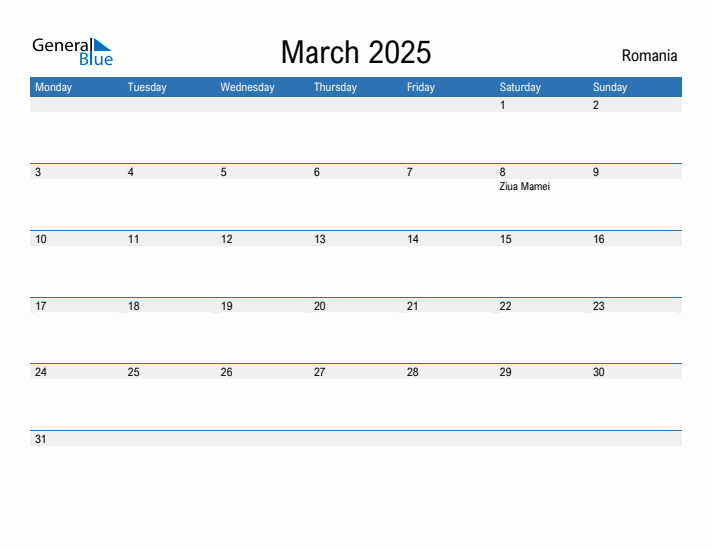 Fillable March 2025 Calendar