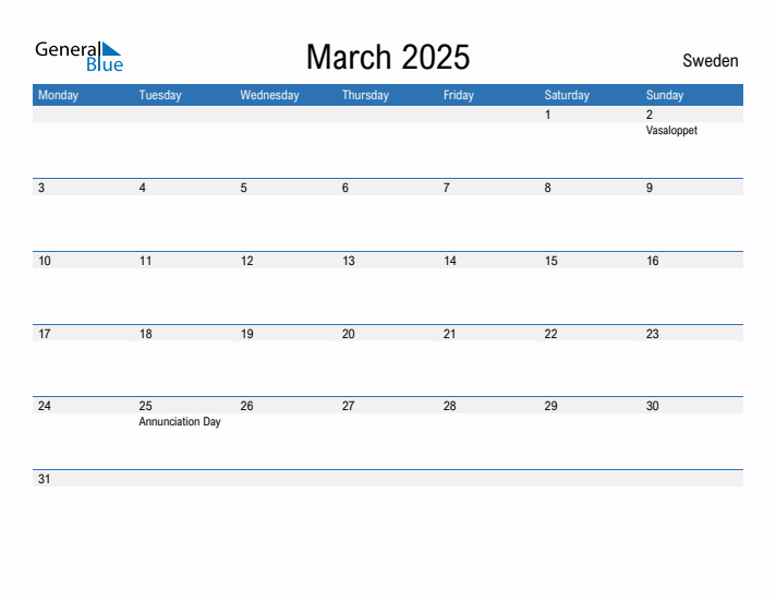 Fillable March 2025 Calendar