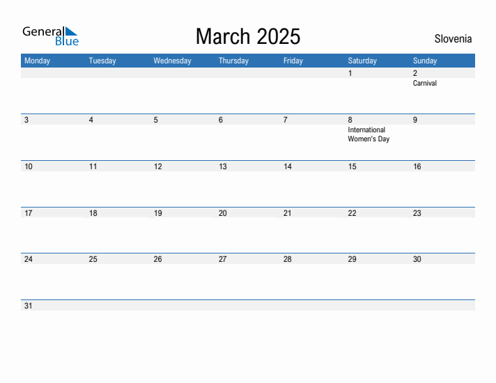 Fillable March 2025 Calendar