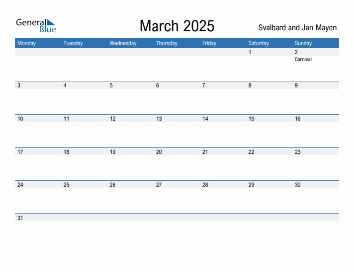 Fillable March 2025 Calendar