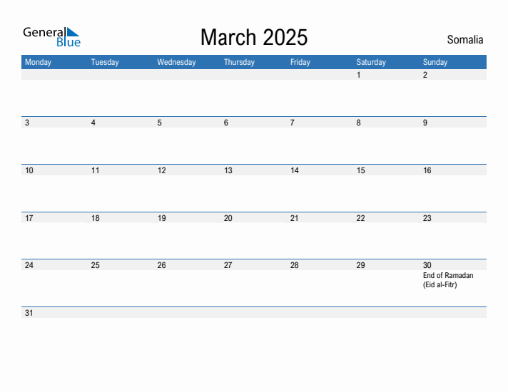 Fillable March 2025 Calendar