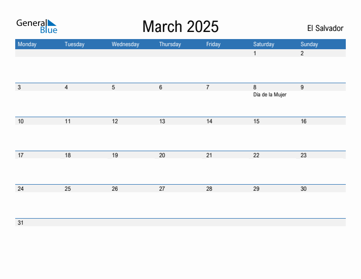 Fillable March 2025 Calendar