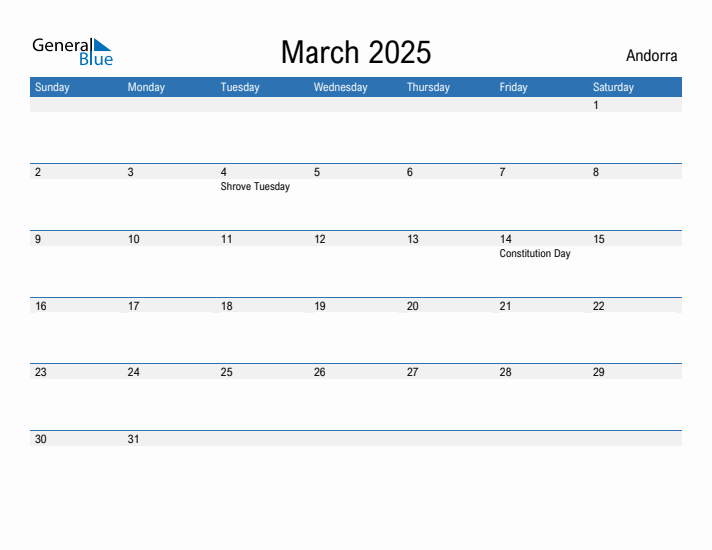 Fillable March 2025 Calendar