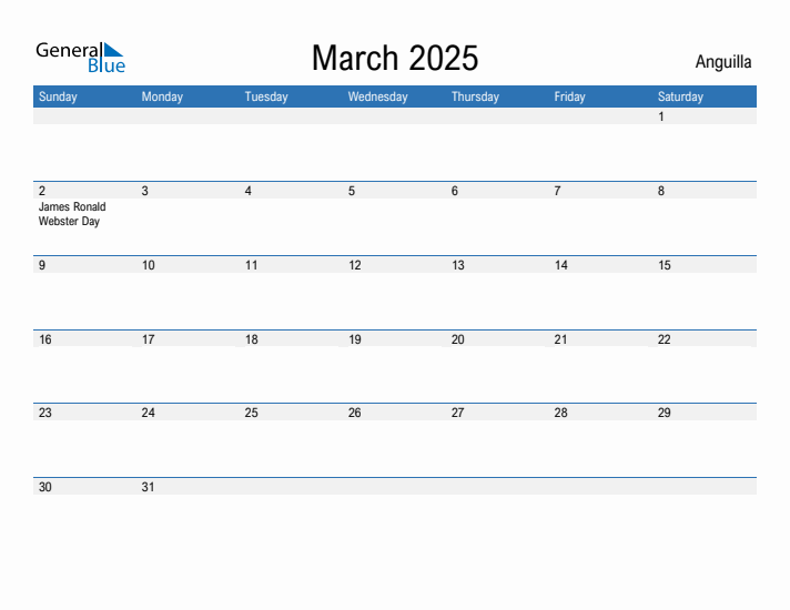 Fillable March 2025 Calendar