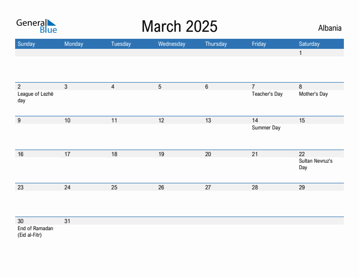 Fillable March 2025 Calendar