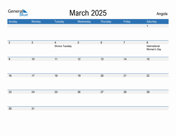 Fillable March 2025 Calendar