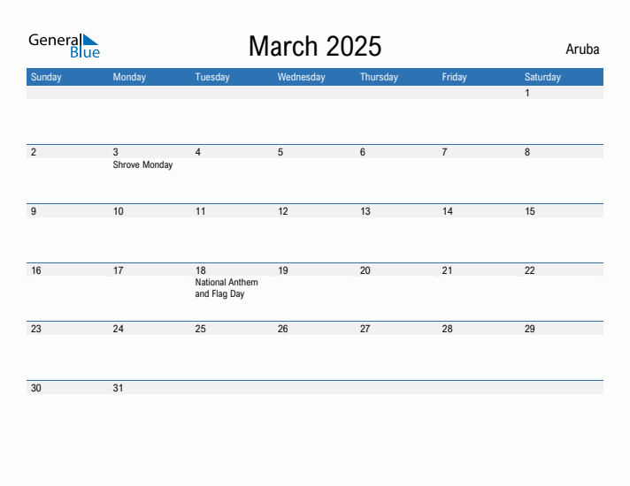 Fillable March 2025 Calendar