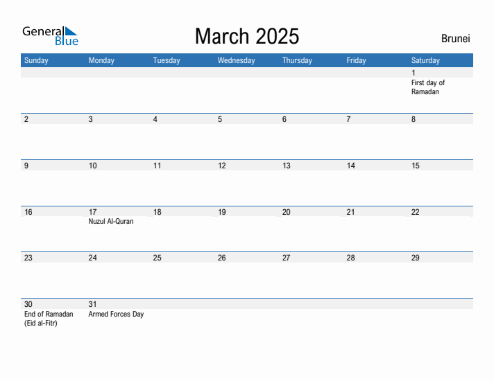 Fillable March 2025 Calendar