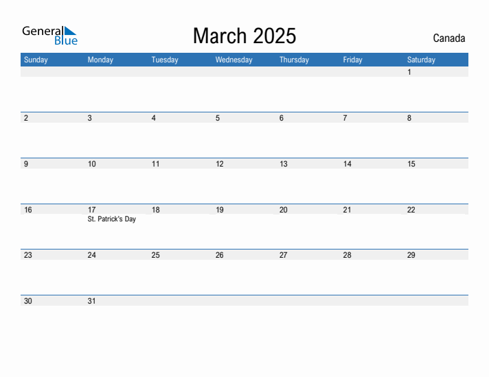 Fillable March 2025 Calendar