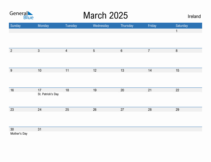 Fillable March 2025 Calendar