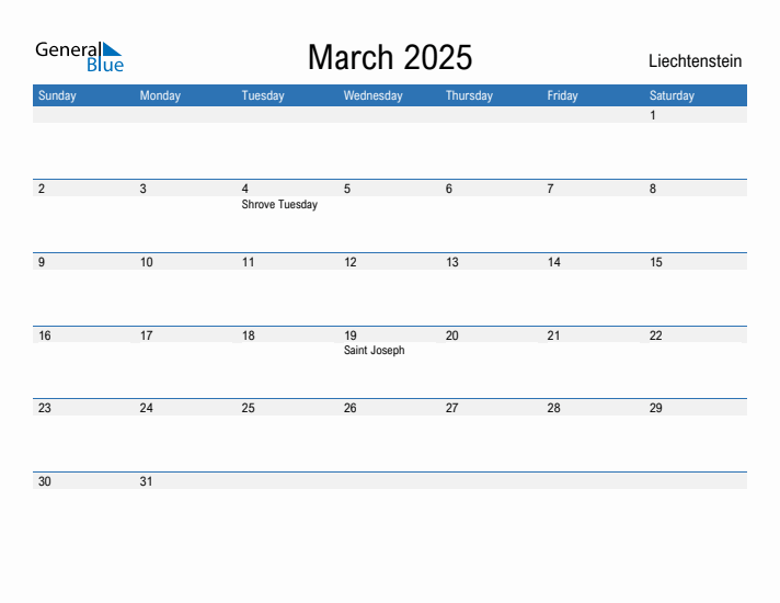 Fillable March 2025 Calendar