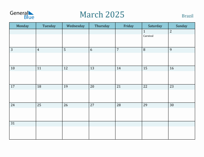 March 2025 Calendar with Holidays