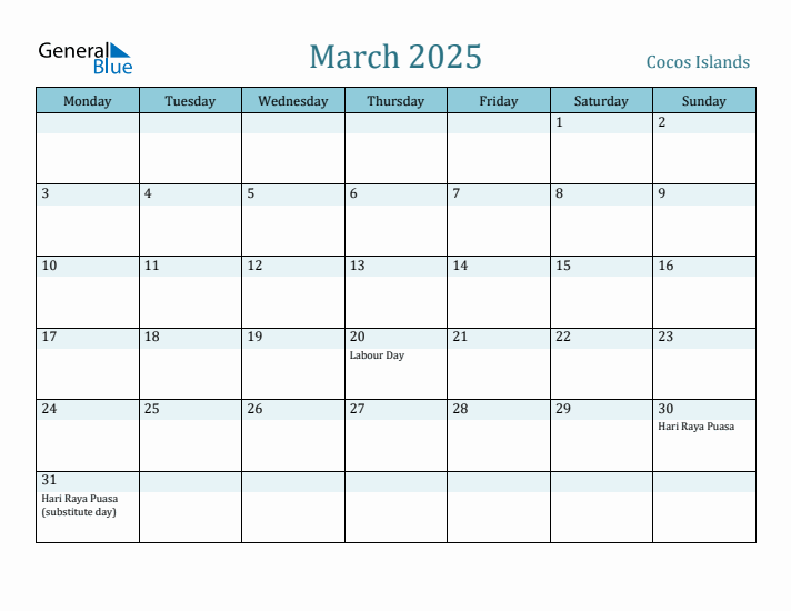 March 2025 Calendar with Holidays