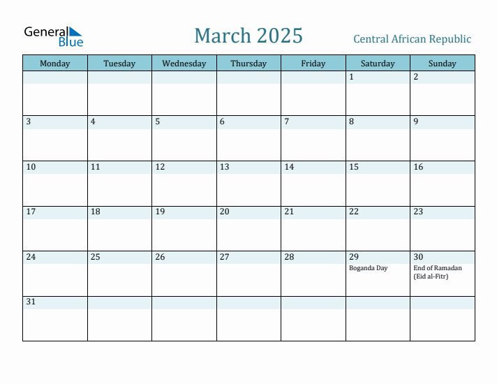 March 2025 Calendar with Holidays