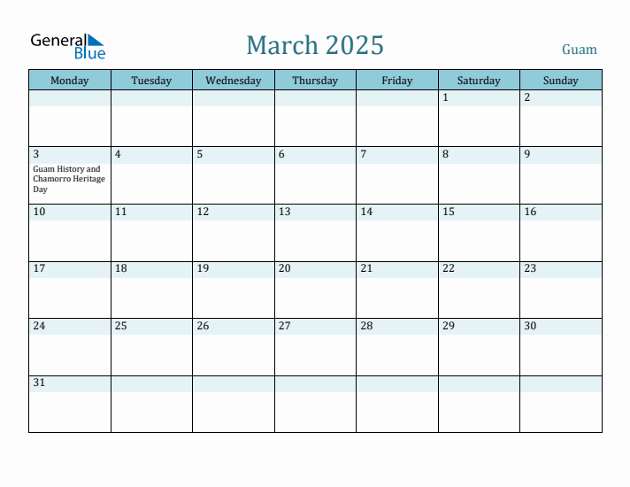 March 2025 Calendar with Holidays