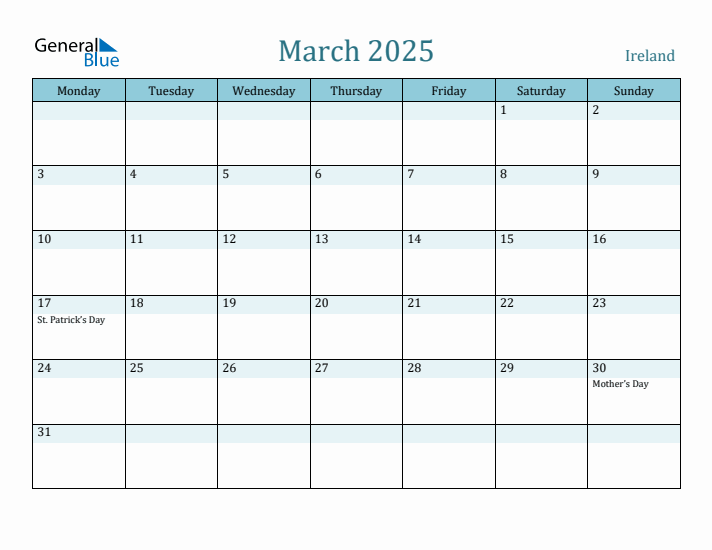 March 2025 Calendar with Holidays