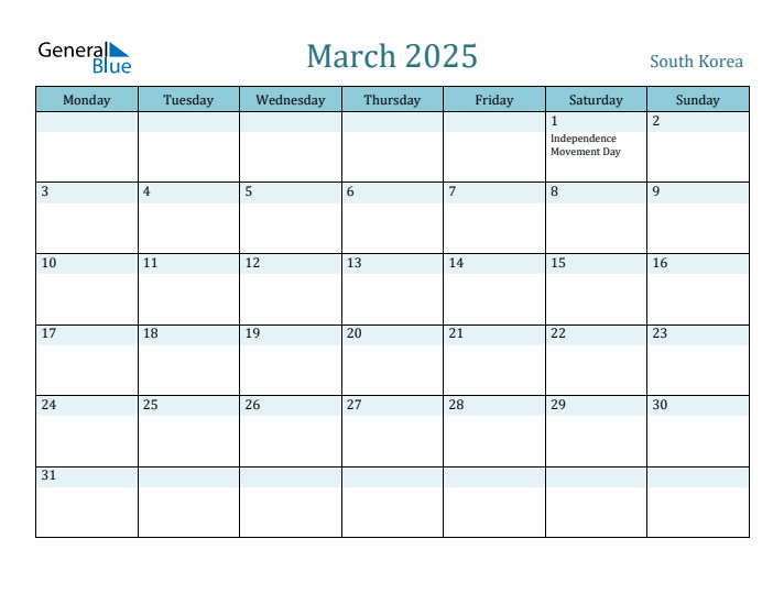 March 2025 Calendar with Holidays