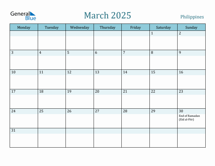 March 2025 Calendar with Holidays