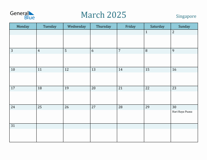 March 2025 Calendar with Holidays