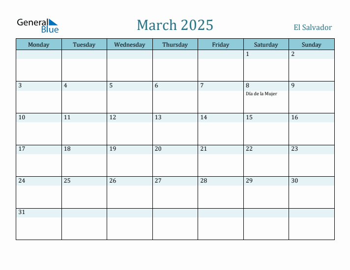 March 2025 Calendar with Holidays