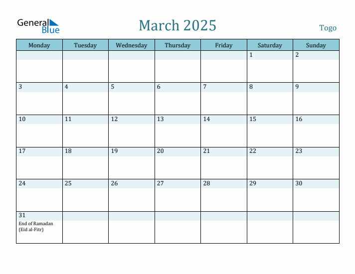 March 2025 Calendar with Holidays