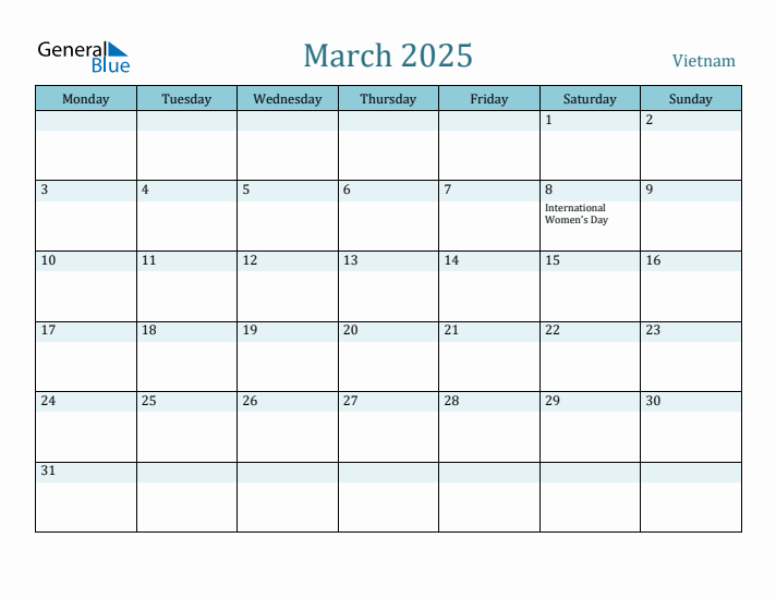 March 2025 Calendar with Holidays