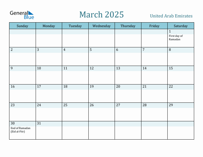 March 2025 Calendar with Holidays