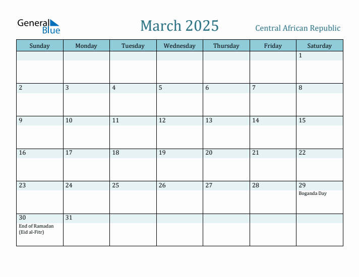 March 2025 Calendar with Holidays