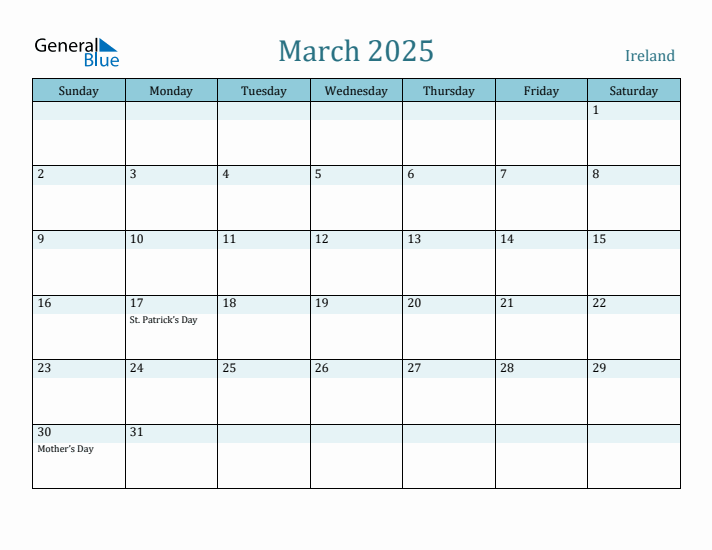 March 2025 Calendar with Holidays