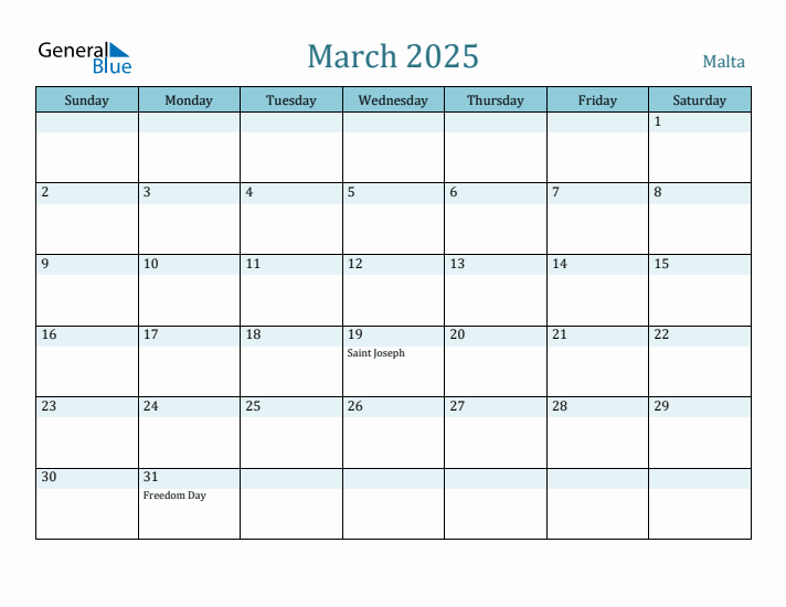 March 2025 Calendar with Holidays