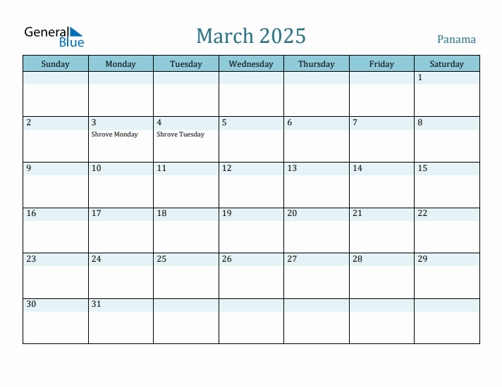 March 2025 Calendar with Holidays