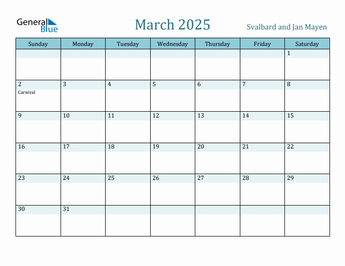 March 2025 Calendar with Holidays